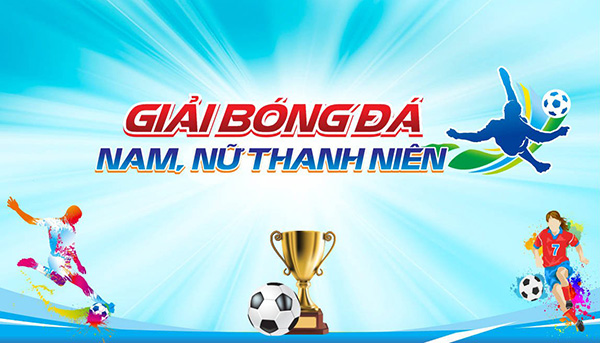 Mẫu background đ&aacute; banh giải thanh ni&ecirc;n nam nữ