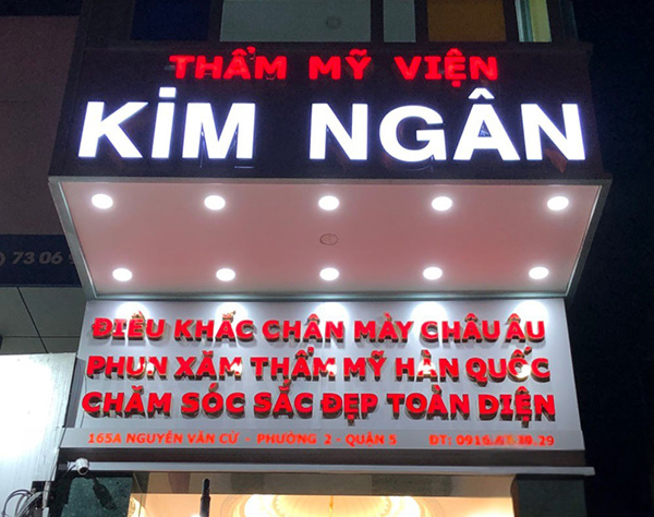 Ho&agrave;n thiện bảng hiệu chữ nổi Mica đ&egrave;n LED cho thẩm mỹ viện