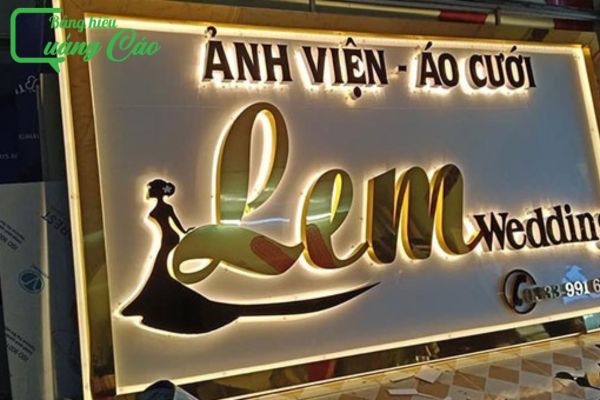 Bảng hiệu áo cưới aluminium LEM