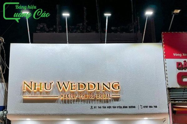 Bảng hiệu áo cưới kết hợp đèn LED Như