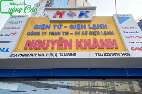 Bảng hiệu điện lạnh chữ nổi mica Nguyễn Khánh