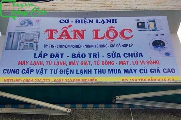 Bảng hiệu điện lạnh Tấn Lộc
