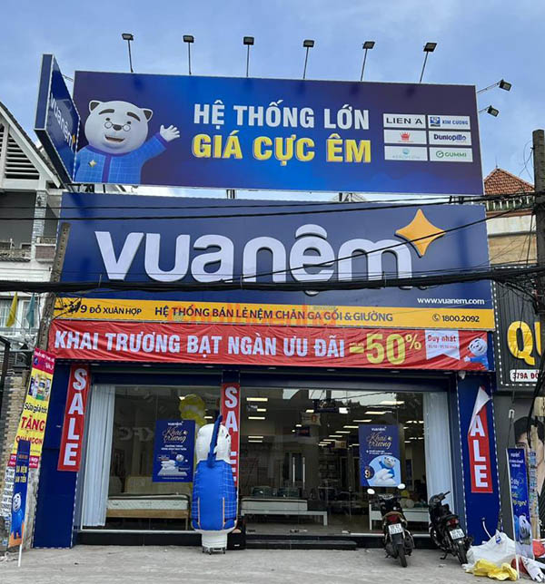 Mẫu bảng hiệu chăn ga gối đệm Vua Nệm