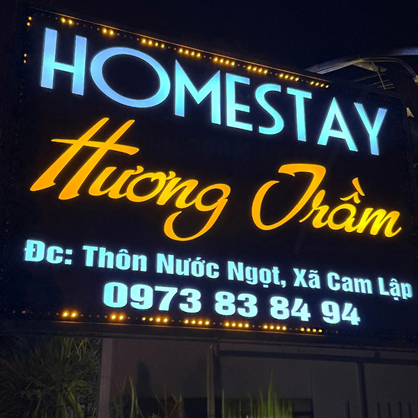 Mẫu bảng hiệu homestay Hương Trầm