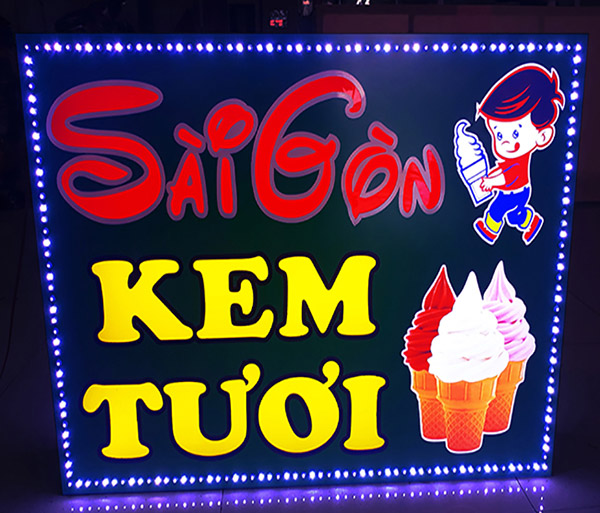 Mẫu biển vẫy kem tươi S&agrave;i G&ograve;n