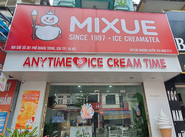 Mẫu bảng hiệu kem tươi Mixue