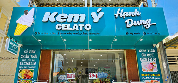 Mẫu biển quảng c&aacute;o kem tươi đẹp