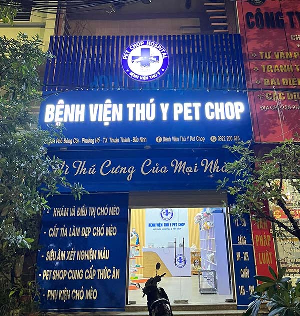 Mẫu bảng hiệu bệnh viện th&uacute; y Pet Chop