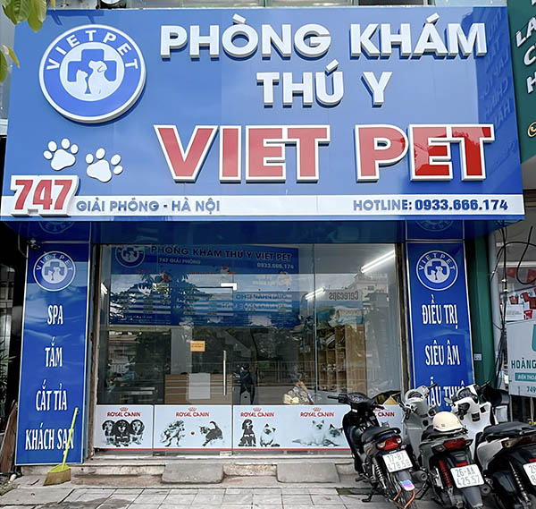 Mẫu bảng hiệu ph&ograve;ng kh&aacute;m th&uacute; y Viet Pet