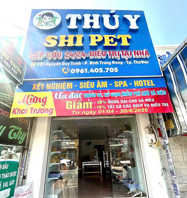 Mẫu bảng hiệu th&uacute; y Shi Pet