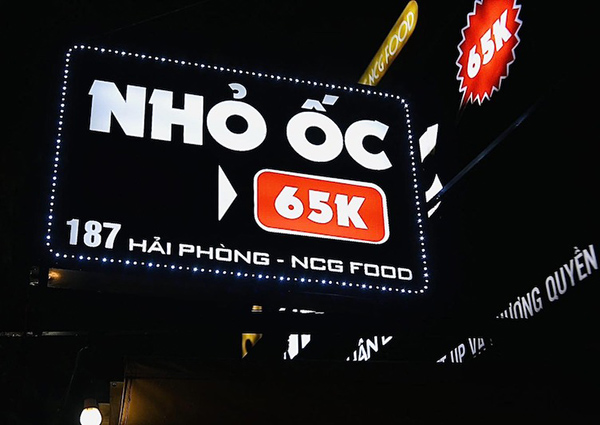 Mẫu biển LED vẫy qu&aacute;n ốc đẹp