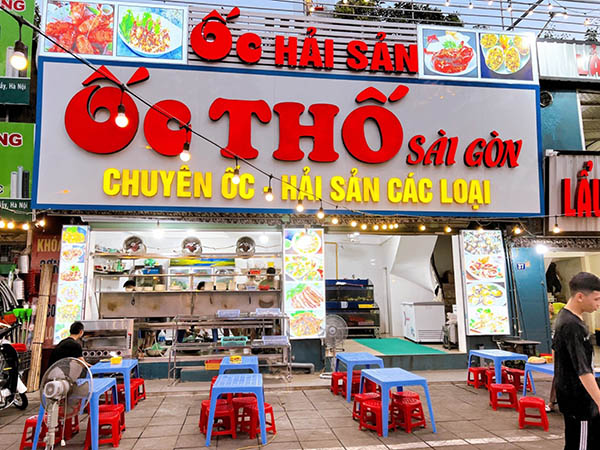 Mẫu bảng hiệu qu&aacute;n ốc Thố S&agrave;i G&ograve;n