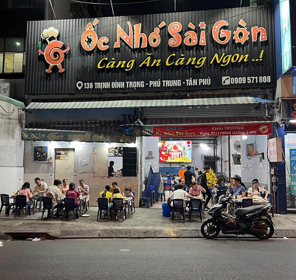 Mẫu bảng hiệu qu&aacute;n ốc nhớ S&agrave;i G&ograve;n