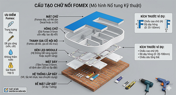 Cấu tạo chi tiết về chữ nổi Fomex