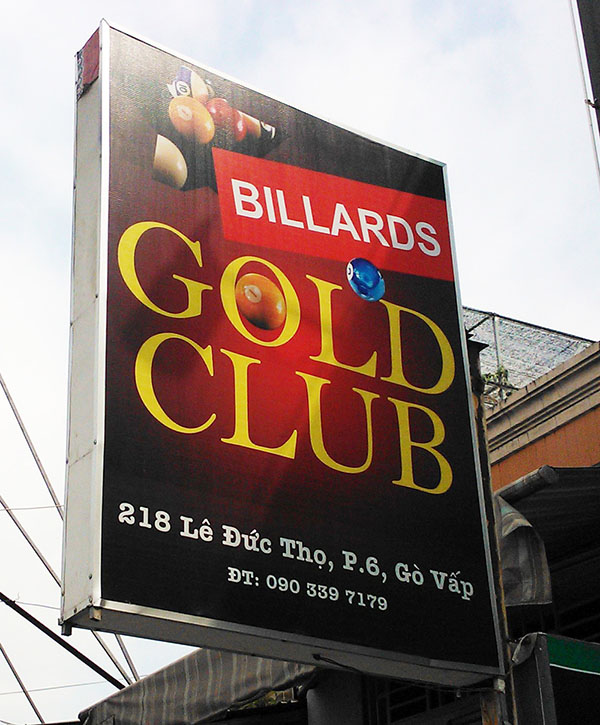 Mẫu biển hộp đ&egrave;n bạt Hiflex cho qu&aacute;n Billards