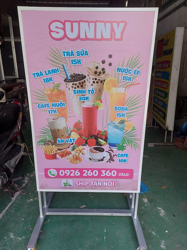 Mẫu biển hộp đ&egrave;n bạt Hiflex đứng