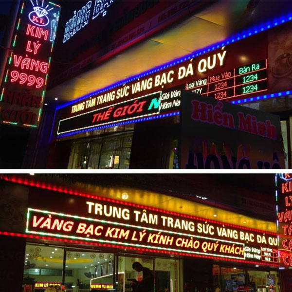 L&agrave;m hộp đ&egrave;n LED chạy chữ cho tiệm v&agrave;ng