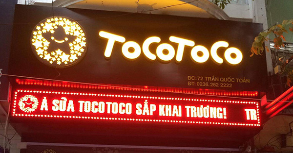 Mẫu hộp đ&egrave;n quảng c&aacute;o led chạy chữ cho qu&aacute;n tr&agrave; sữa