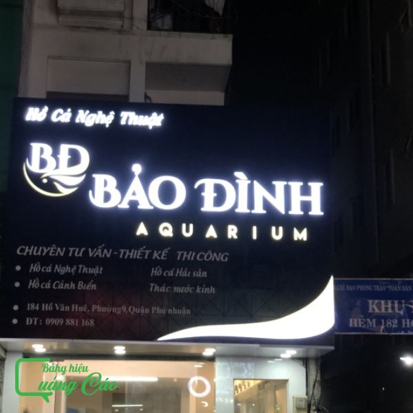 Mẫu bảng hiệu cá cảnh hộp đèn xuyên sáng Bảo Đình