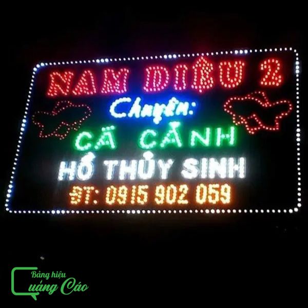 Mẫu bảng hiệu cá cảnh đèn LED Nam Diệu