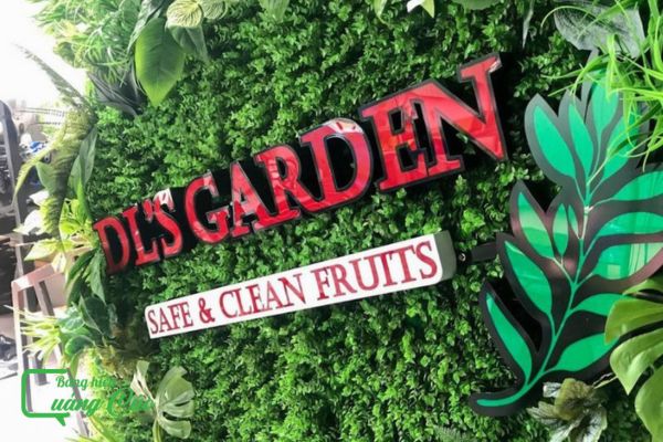 Bảng hiệu cây cảnh alu chữ nổi DL Garden