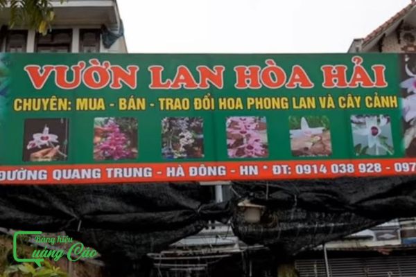 Bảng hiệu cây cảnh Vườn Lan Hòa Hải