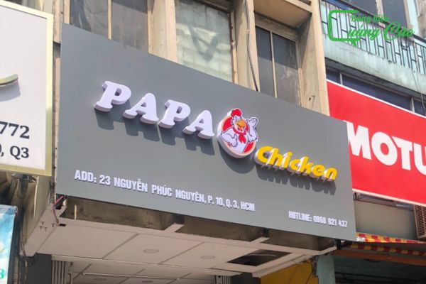 Bảng hiệu gà rán quảng cáo 24/7 PaPa
