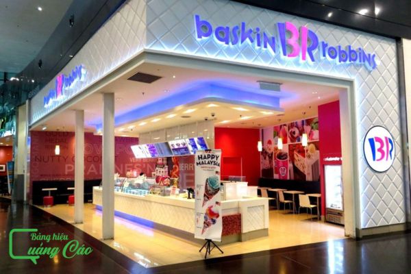 Bảng hiệu kem tươi đèn LED BR