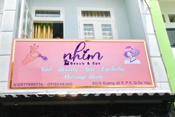 Bảng hiệu màu hồng hộp Nhím
