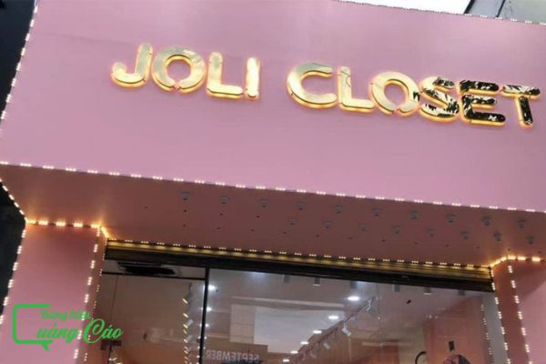 Bảng hiệu màu hồng hộp đèn Jili Close