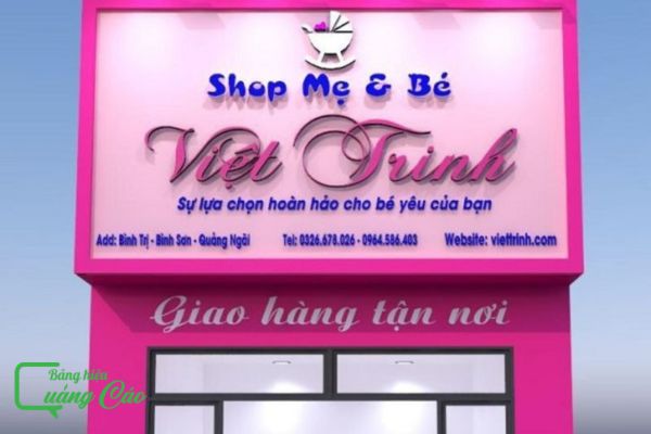 Bảng hiệu màu hồng Việt Trinh