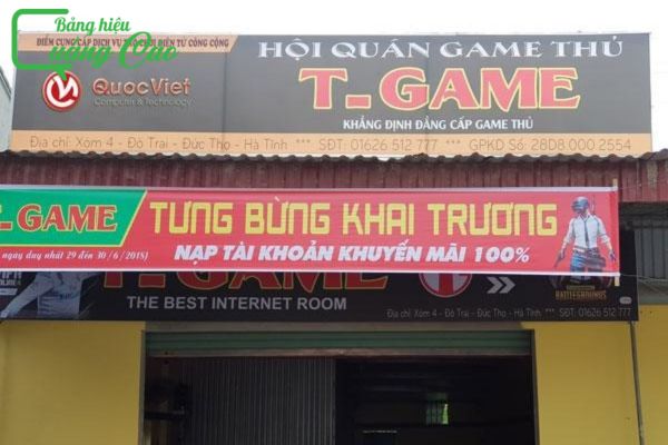 Bảng hiệu phòng game T.Game
