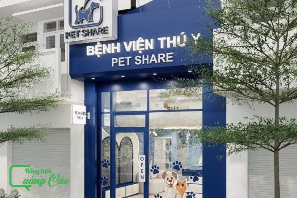 Bảng hiệu phòng khám thú y hộp đèn hắt sáng chuyên nghiệp