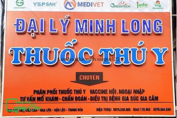 Bảng hiệu phòng khám thú y Minh Long