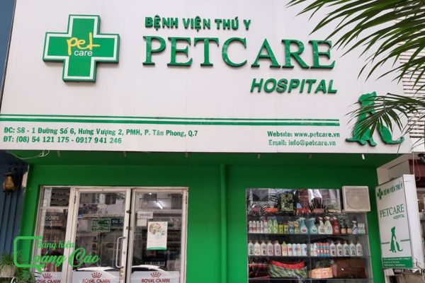 Bảng hiệu phòng khám thú y Pet Care