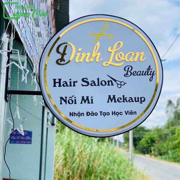 Biển vẫy hút nổi mica Đinh Loan Beauty