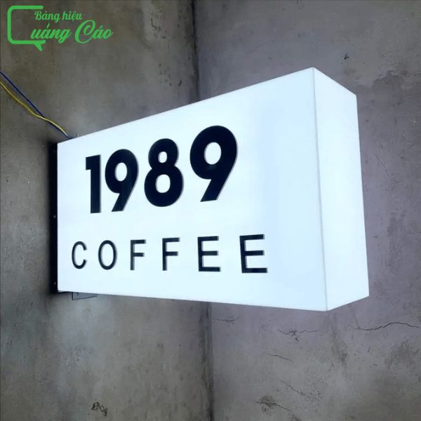 Biển vẫy vuông đèn LED viền 1989 Coffee
