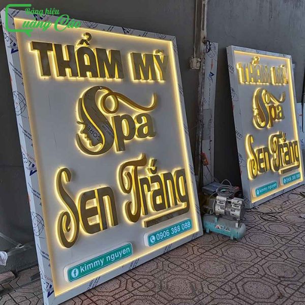 Chữ nổi alu Thẩm mỹ spa Sen Trắng