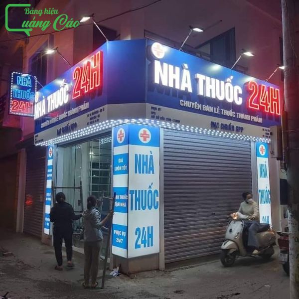 Chữ nổi alu đèn LED Nhà thuốc 24H