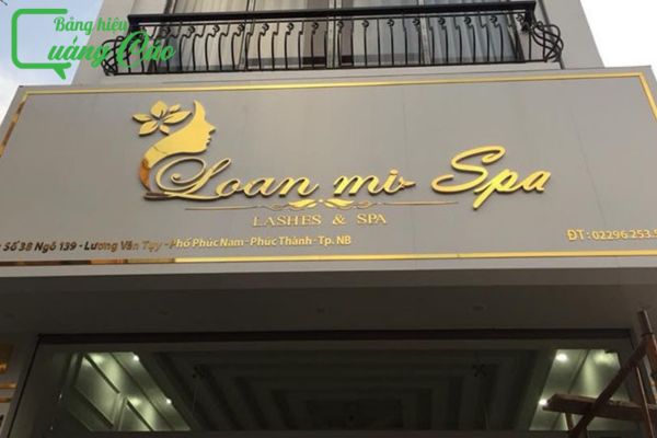 Chữ nổi alu giả đồng Loan Mi Spa