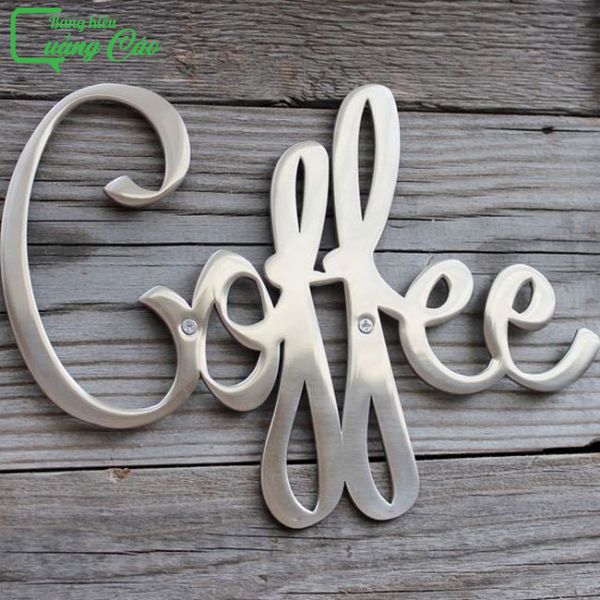 Chữ nổi inox bạc xước Coffee