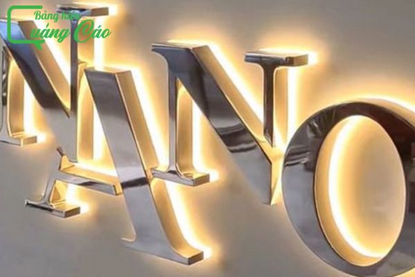 Chữ nổi inox kết hợp đèn LED Nano