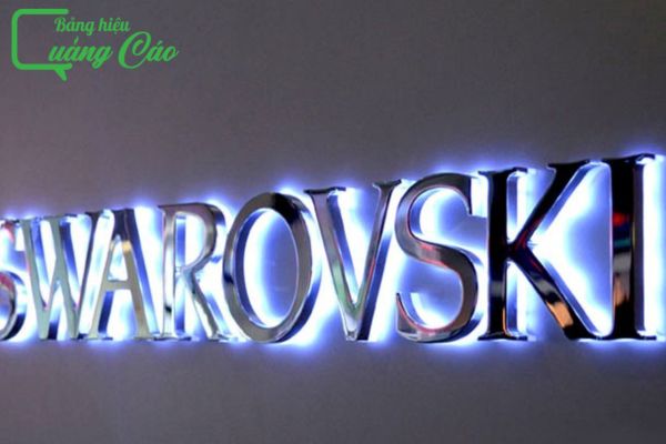 Chữ nổi inox kết hợp đèn LED Swarovskin