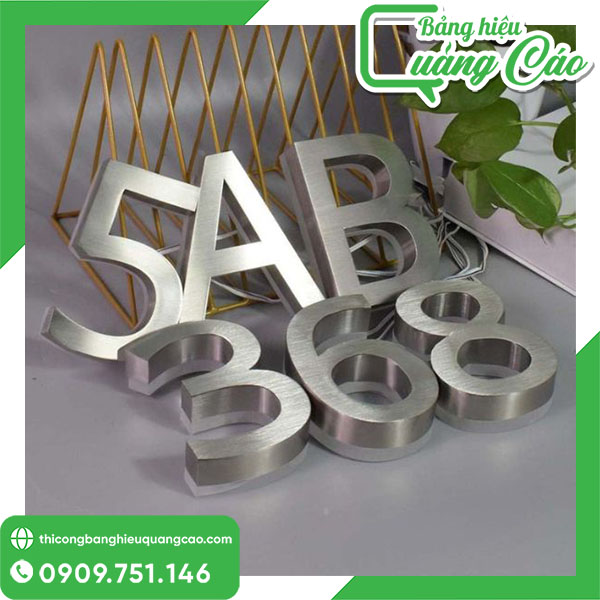 Chữ nổi inox bạc xước giá rẻ