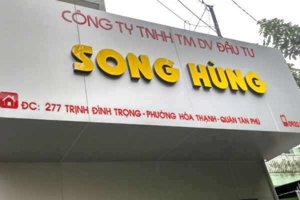 Chữ nổi mica nguyên bản Song Hùng
