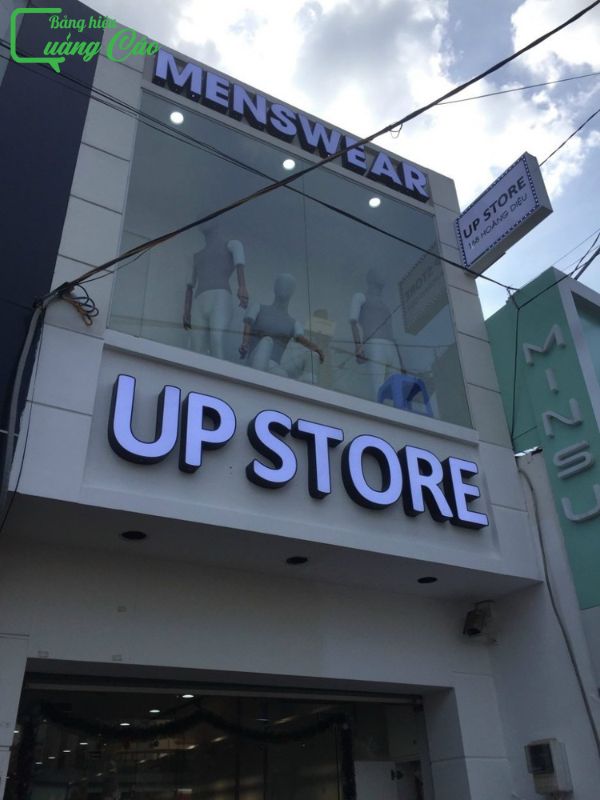 Chữ nổi mica shop quần áo Menswear