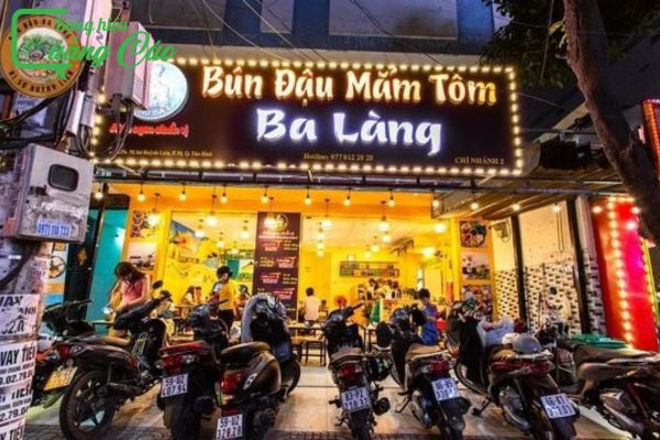 Chữ nổi mica đèn LED bún đậu Ba Làng