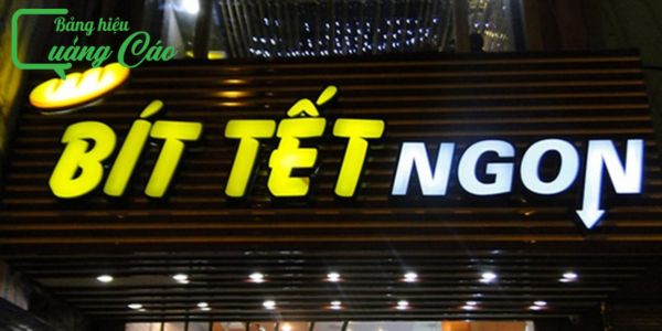 Chữ nổi mica đèn LED Bít tết ngon