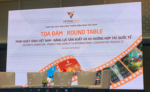 Mẫu backdrop talkshop / Tọa đ&agrave;m Hiệp hội x&uacute;c tiến ph&aacute;t triển điện ảnh Việt Nam