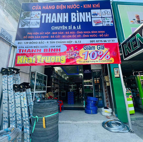 Mẫu bảng hiệu cửa h&agrave;ng kim kh&iacute; Thanh B&igrave;nh